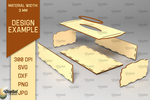 Tissue Wooden Box Laser Cut. Decorative Tissue Box SVG SVG Evgenyia Guschina 