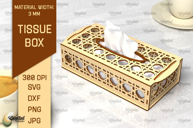 Tissue Wooden Box Laser Cut. Decorative Tissue Box SVG SVG Evgenyia Guschina 