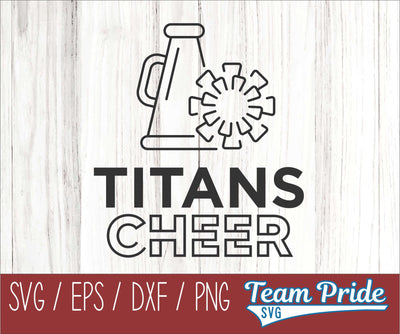 Titans Cheer Line Art SVG Digital Download Printable - SVG, EPS, DXF, PNG SVG Team Pride SVG 