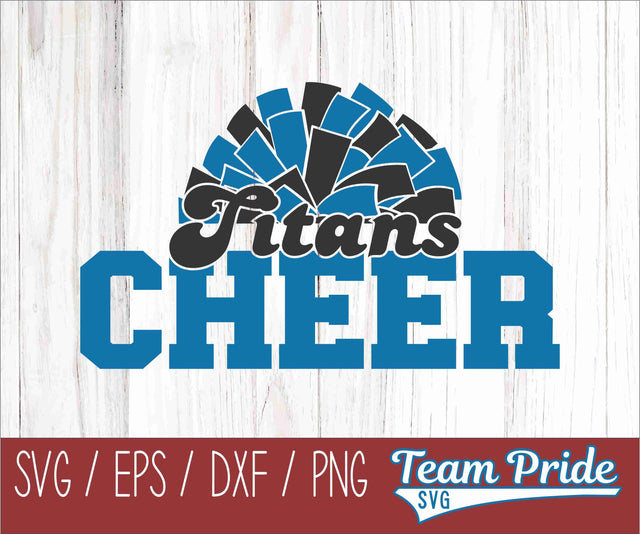 Titans Cheer Pom Pom SVG Digital Download Printable - SVG, EPS, DXF, PNG SVG Team Pride SVG 