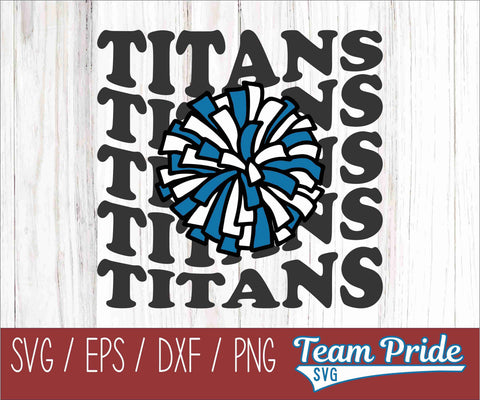 Titans Cheer Vintage Wave SVG Digital Download Printable - SVG, EPS, DXF, PNG SVG Team Pride SVG 