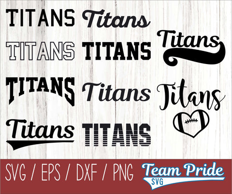 Titans SVG Bundle Digital Download Printable - SVG, EPS, DXF, PNG SVG Team Pride SVG 