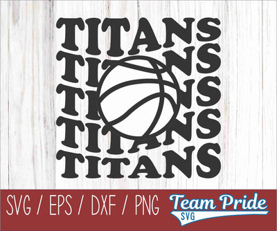 Titans Vintage Wave Basketball SVG Digital Download Printable - SVG, EPS, DXF, PNG SVG Team Pride SVG 