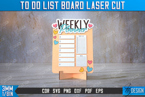 To Do List Board Bundle | Weekly Planner | Planner Board on a Stand | Desktop Planner | CNC Files SVG Fly Design 