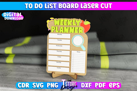 To Do List Board Bundle | Weekly Planner | Planner Board on a Stand | Desktop Planner | CNC Files SVG The T Store Design 