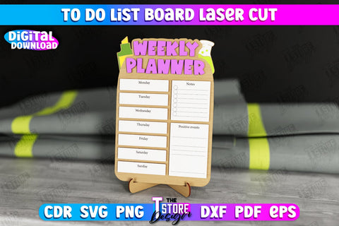 To Do List Board Bundle | Weekly Planner | Planner Board on a Stand | Desktop Planner | CNC Files SVG The T Store Design 
