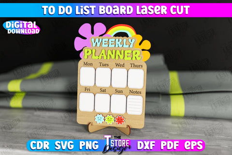 To Do List Board Bundle | Weekly Planner | Planner Board on a Stand | Desktop Planner | CNC Files SVG The T Store Design 