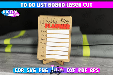 To Do List Board Bundle | Weekly Planner | Planner Board on a Stand | Desktop Planner | CNC Files SVG The T Store Design 