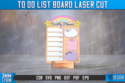 To Do List Board | Weekly Planner | Planner Board on a Stand | Desktop Planner | CNC File SVG Fly Design 