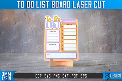 To Do List Board | Weekly Planner | Planner Board on a Stand | Desktop Planner | CNC File SVG Fly Design 