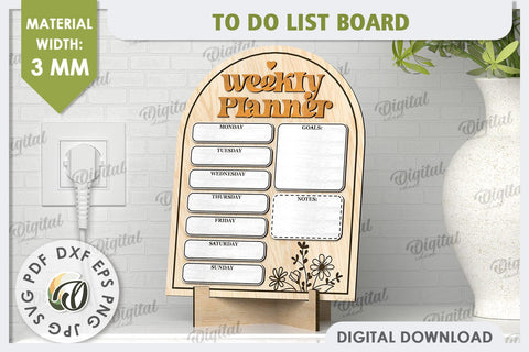 To Do List Boards Laser Cut Bundle. Weekly Planners SVG SVG Evgenyia Guschina 