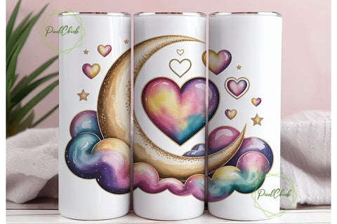 To the Moon and Back 20oz Tumbler Wrap Sublimation PixelChick 