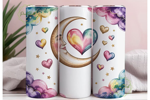 To the Moon and Back 20oz Tumbler Wrap Sublimation PixelChick 
