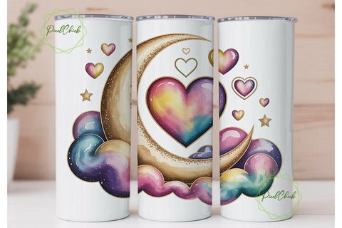 To the Moon and Back 20oz Tumbler Wrap Sublimation PixelChick 