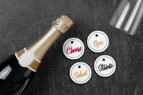 Toast Words ITH Wine Glass Marker Charms Applique Embroidery Embroidery/Applique DESIGNS Risa Rocks It 