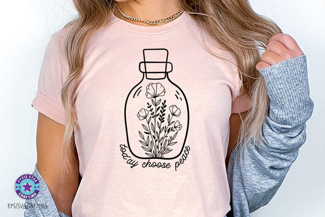 Today choose peace, Wildflower, Celestial SVG SVG FiveStarCrafting 