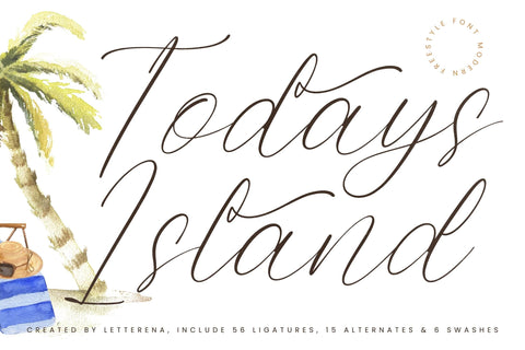 Todays Island - Modern Freestyle Font Font Letterena Studios 