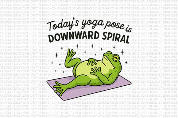 Today’s Yoga Pose Downward Spiral Frog PNG SVG BillahCrafts 