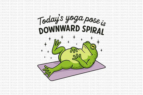 Today’s Yoga Pose Downward Spiral Frog PNG SVG BillahCrafts 