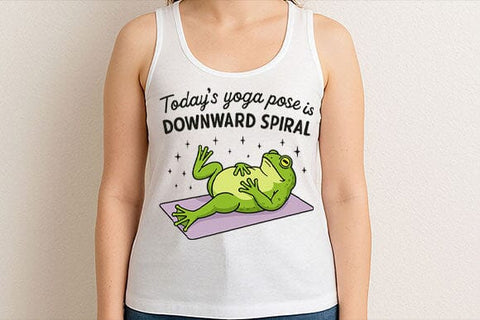 Today’s Yoga Pose Downward Spiral Frog PNG SVG BillahCrafts 