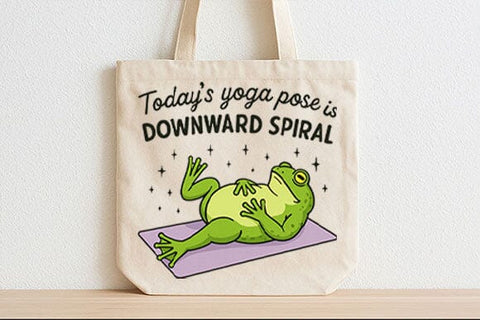 Today’s Yoga Pose Downward Spiral Frog PNG SVG BillahCrafts 