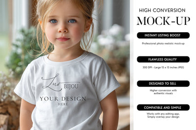Toddler T-Shirt Mockup Bella Canvas 3001T POD Template Mock Up Photo BijouBay 