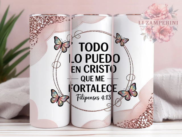 Todo Lo Puedo En Cristo Bible Tumbler, Todo Lo Puedo En Cristo Cup, Christian 20Oz Sublimation Design, Religious Quote Drinkware, Faith Based Tumbler Gift, Inspirational Scripture Cup Sublimation Li Zamperini 