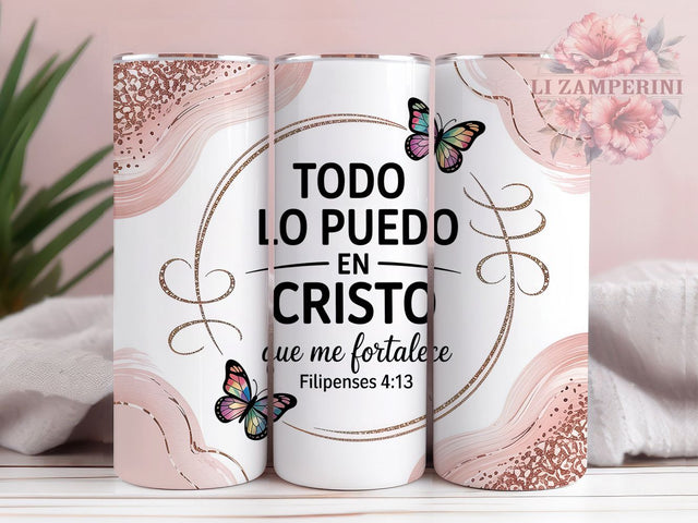 Todo Lo Puedo En Cristo Bible Tumbler, Todo Lo Puedo En Cristo Cup, Christian 20Oz Sublimation Design, Religious Quote Drinkware, Faith Based Tumbler Gift, Inspirational Scripture Cup Sublimation Li Zamperini 