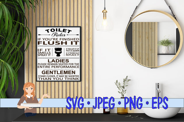 Toilet Rules SVG Family Creations 