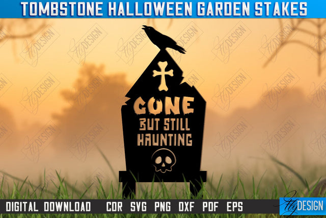 Tombstone Garden Stakes Laser Cut | Halloween | Seasonal Garden Decoration | Lawn Stake | Garden Sign | CNC File SVG Fly Design 