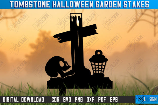 Tombstone Garden Stakes Laser Cut | Halloween | Seasonal Garden Decoration | Lawn Stake | Garden Sign | CNC File SVG Fly Design 