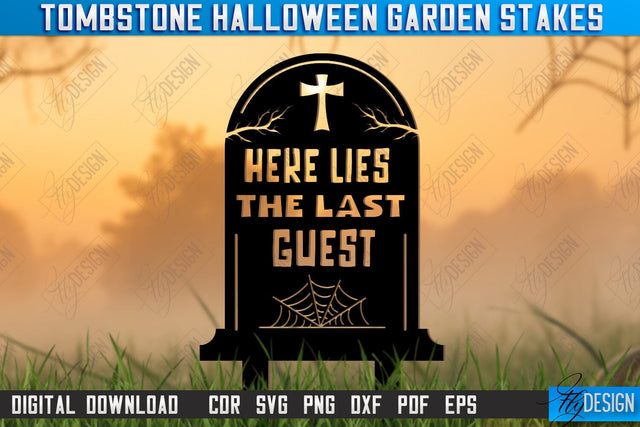 Tombstone Garden Stakes Laser Cut | Halloween | Seasonal Garden Decoration | Lawn Stake | Garden Sign | CNC File SVG Fly Design 