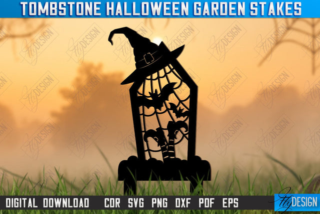 Tombstone Garden Stakes Laser Cut | Halloween | Seasonal Garden Decoration | Lawn Stake | Garden Sign | CNC File SVG Fly Design 