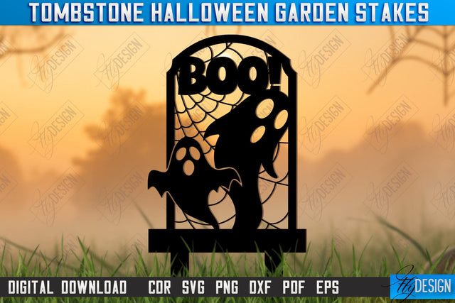 Tombstone Garden Stakes Laser Cut | Halloween | Seasonal Garden Decoration | Lawn Stake | Garden Sign | CNC File SVG Fly Design 