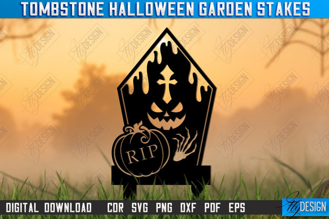 Tombstone Garden Stakes Laser Cut | Halloween | Seasonal Garden Decoration | Lawn Stake | Garden Sign | CNC File SVG Fly Design 