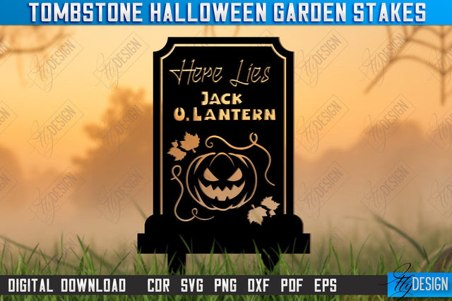 Tombstone Garden Stakes Laser Cut | Halloween | Seasonal Garden Decoration | Lawn Stake | Garden Sign | CNC File SVG Fly Design 