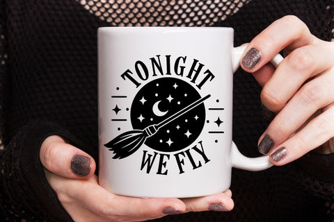 Tonight We Fly| Funny Halloween Witch SVG Cutting Files. SVG CosmosFineArt 