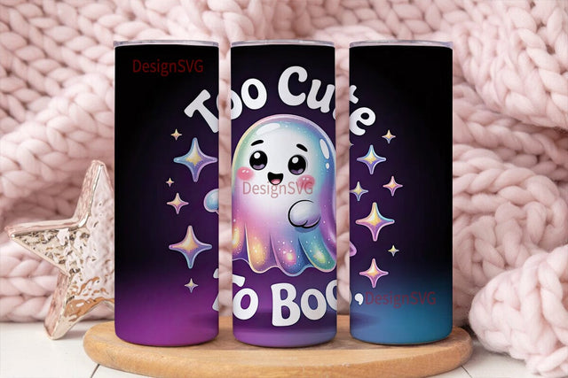 Too Cute To Boo 20oz Tumbler Wrap Sublimation DesignSVG 