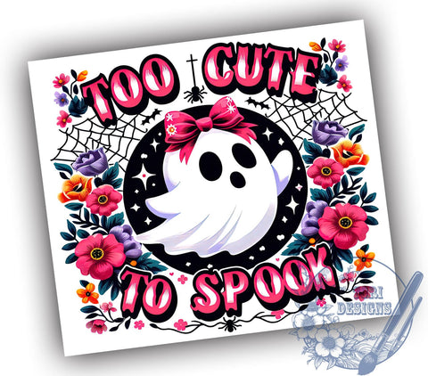 Too Cute To Spook 20oz Skinny Tumbler PNG, Cute Goth Tumbler Sublimation Wrap, Straight & Tapered Tumbler Wrap, Instant Digital Download Sublimation ToriDesigns 