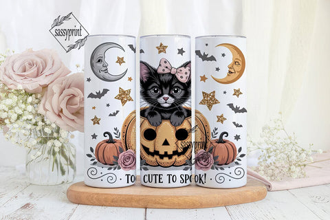 Too Cute To Spook 20oz Tumbler Sublimation sassyprint 