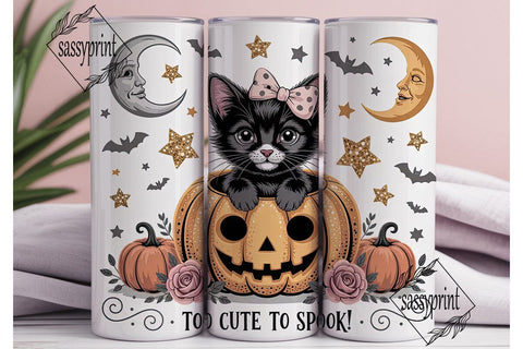 Too Cute To Spook 20oz Tumbler Sublimation sassyprint 