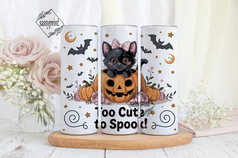 Too Cute To Spook 20oz Tumbler Sublimation sassyprint 
