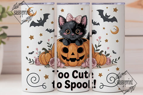 Too Cute To Spook 20oz Tumbler Sublimation sassyprint 
