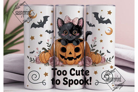 Too Cute To Spook 20oz Tumbler Sublimation sassyprint 