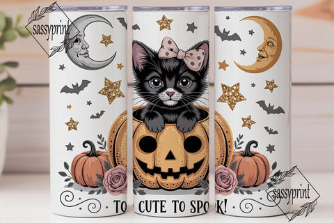 Too Cute To Spook 20oz Tumbler Sublimation sassyprint 