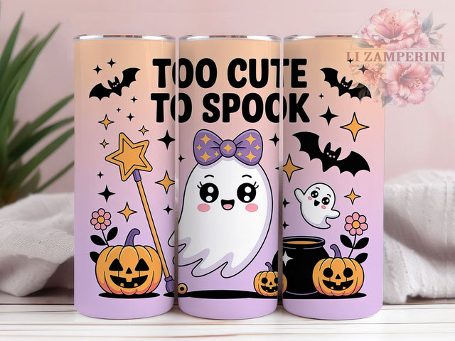 Too Cute To Spook Halloween Ghost Tumbler, Cute Ghost Cup Wrap, 20Oz Sublimation Design, Halloween Ghost Drinkware, Spooky Cute Coffee Cup, Autumn Ghost Tumbler, Adorable Halloween Mug Sublimation Li Zamperini 