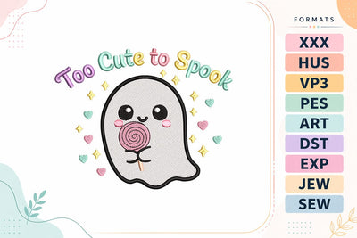 Too Cute to Spook Lollipop Ghost Embroidery Design Embroidery/Applique DESIGNS sg embroidery 