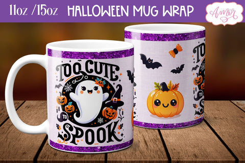 Too cute to spook mug wrap PNG for Halloween sublimation Sublimation Amorclipart 