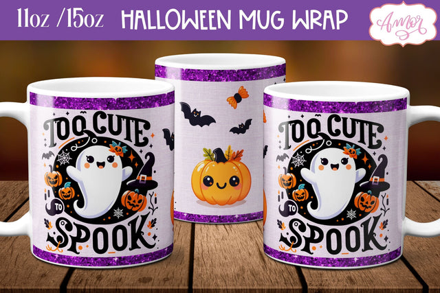 Too cute to spook mug wrap PNG for Halloween sublimation Sublimation Amorclipart 