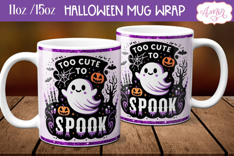 Too cute to spook mug wrap PNG for Halloween sublimation Sublimation Amorclipart 